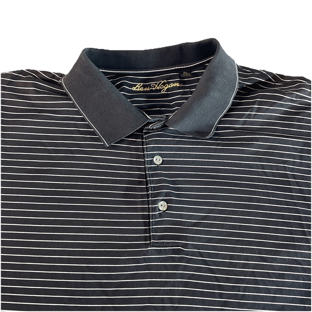 Ben Hogan Short‎ Sleeve XL Black And White Striped Polo